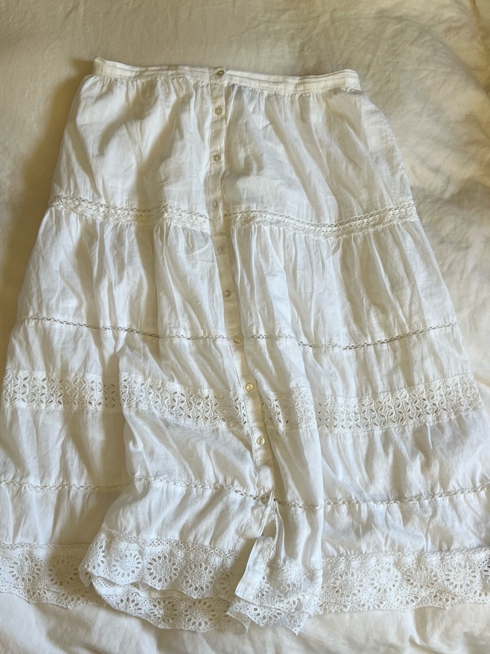 Gap Eyelet Button Front Midi Skirt